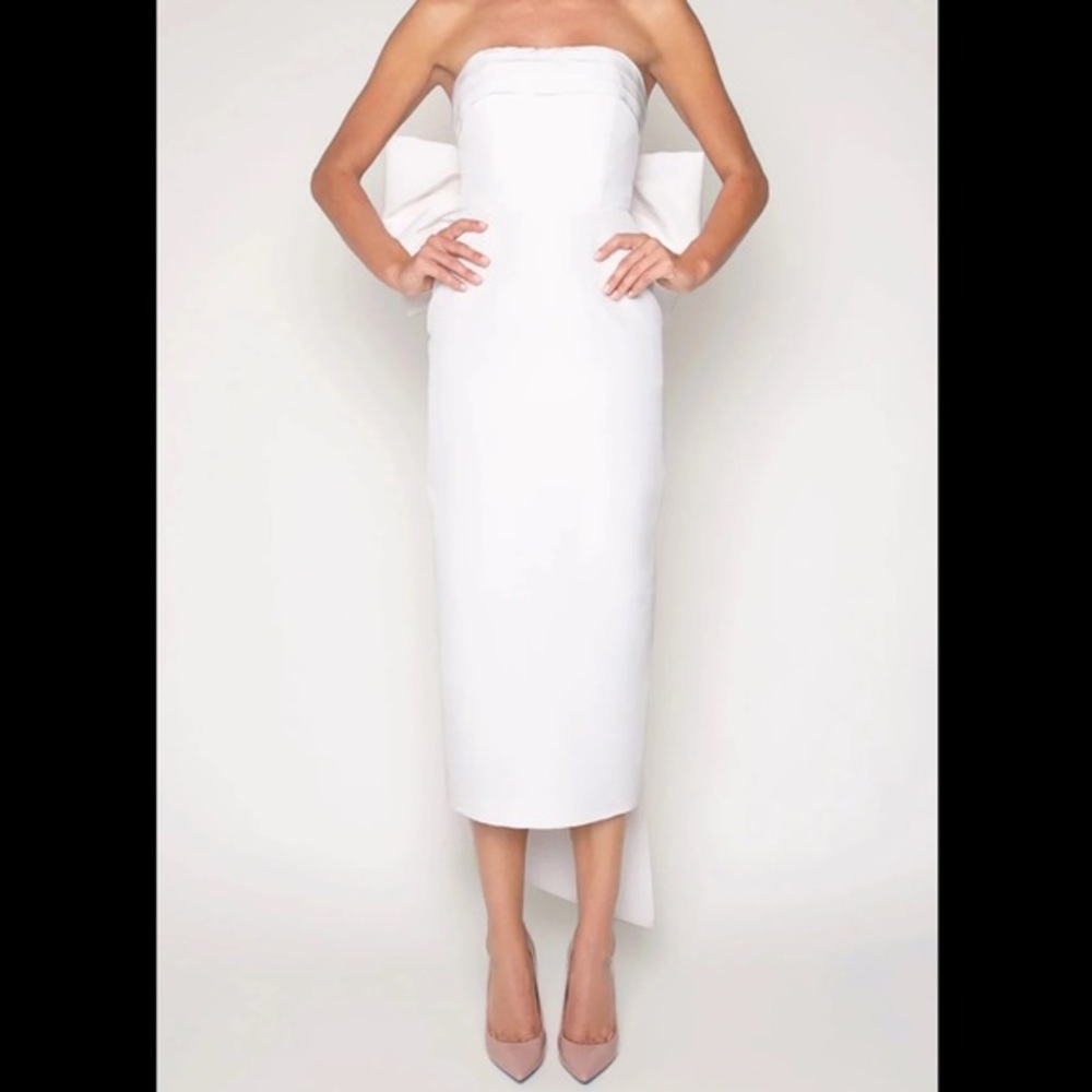 Alexia María Margaret Bow Silk Dress US 4 $1195